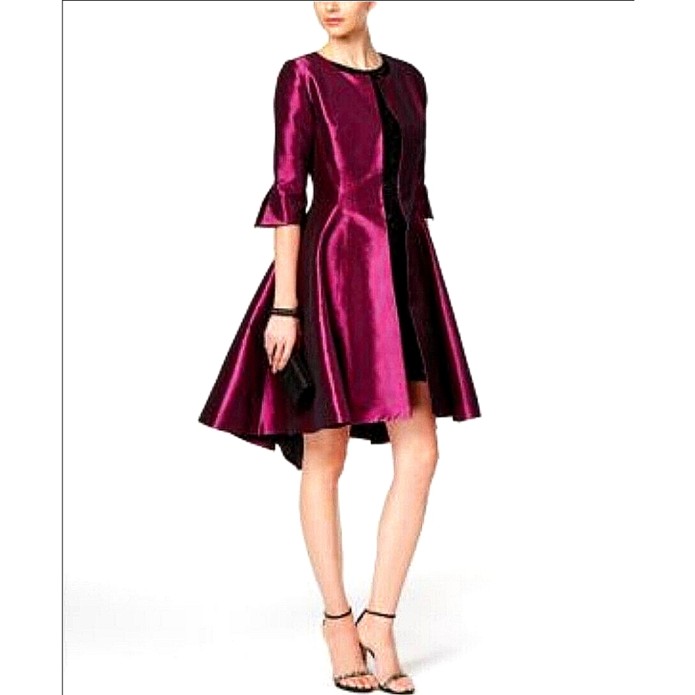 b michael America Red Collection Taffeta Topper Jacket NWT Purple Size 10